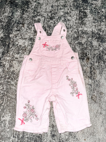 pink overalls size 0/3 months