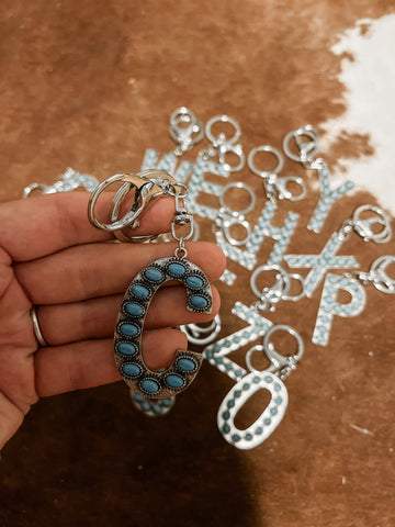 Turquoise stone keychains